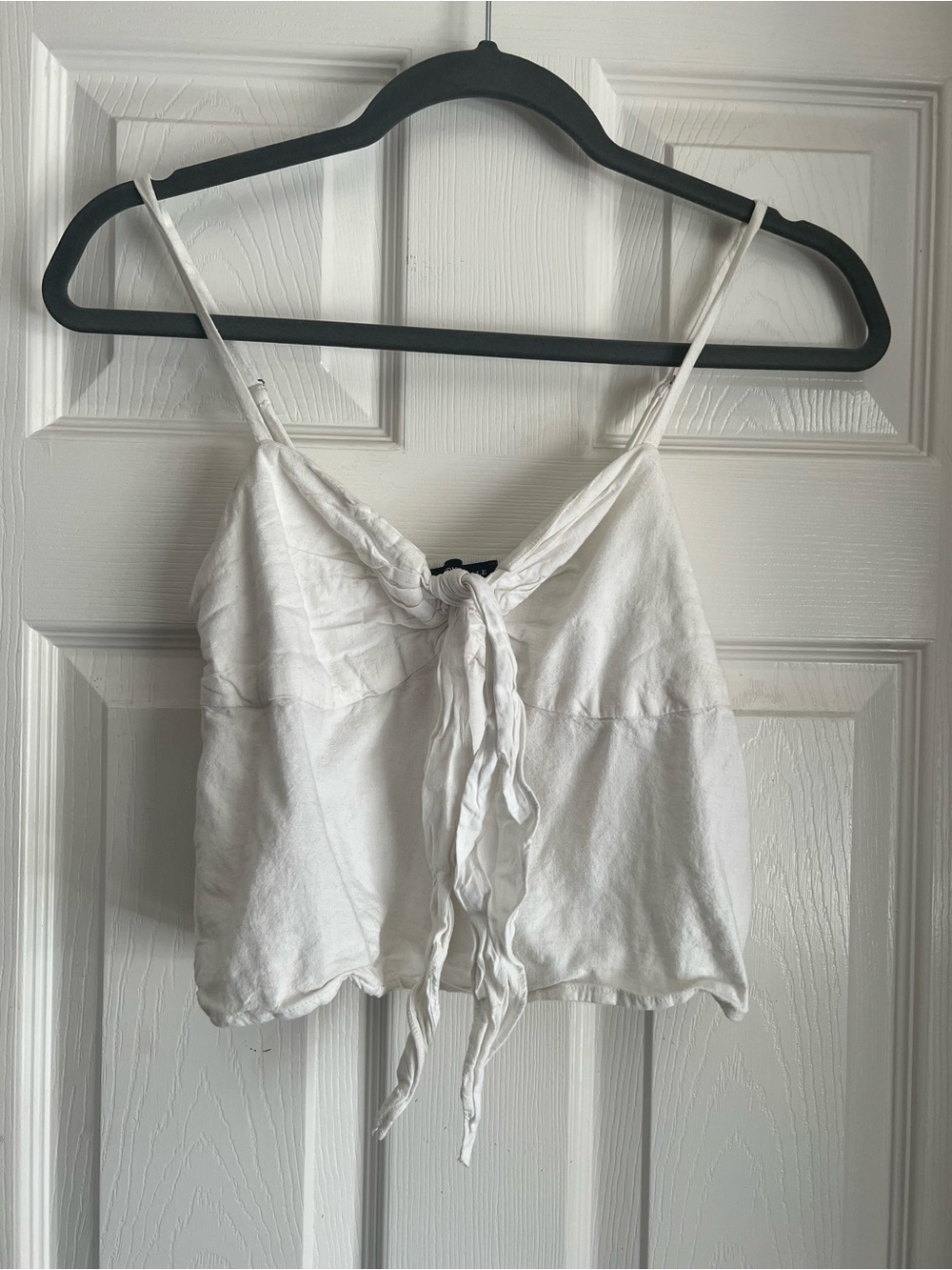 Brandy Melville White Tie-Front Spaghetti Strap Cami